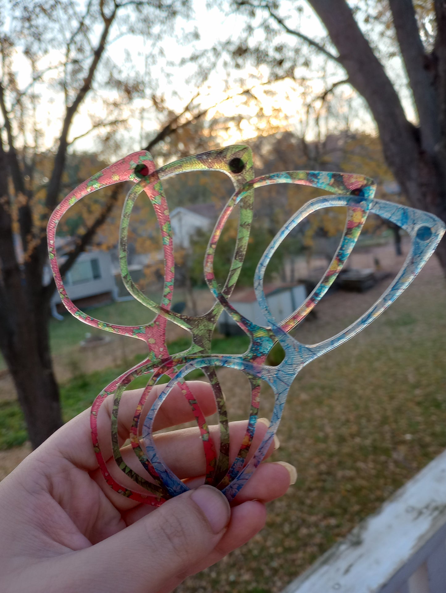 Stained glass Christmas poinsettias topper Can be made in any style.