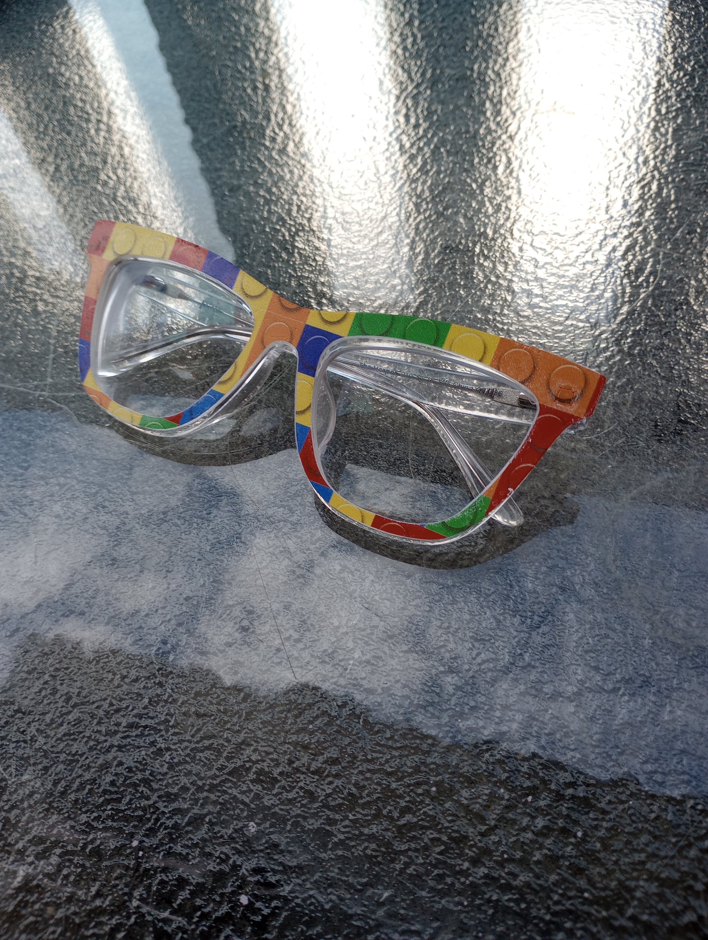 Rainbow legos. Can be done in any topper style