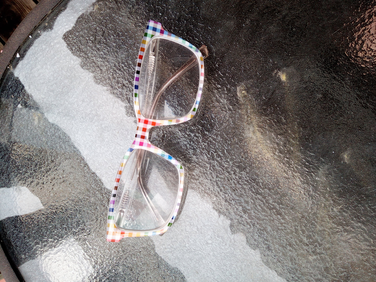 Pride rainbow with white plaid topper
