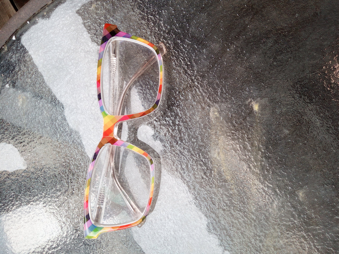 Pride rainbow plaid topper