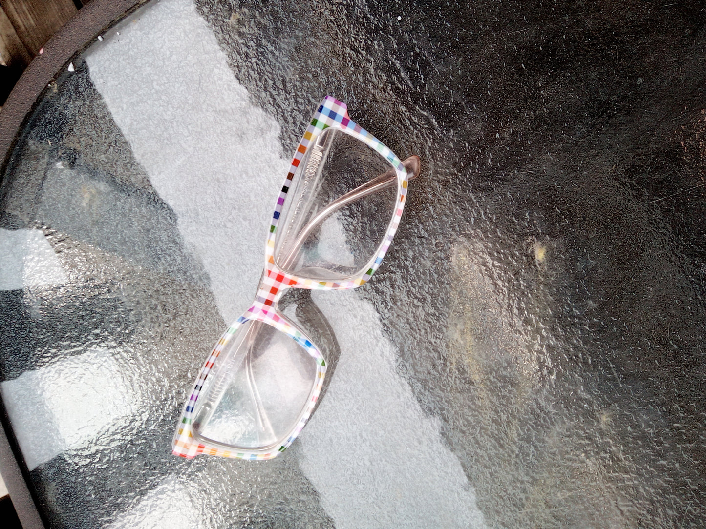 Pride rainbow with white plaid topper