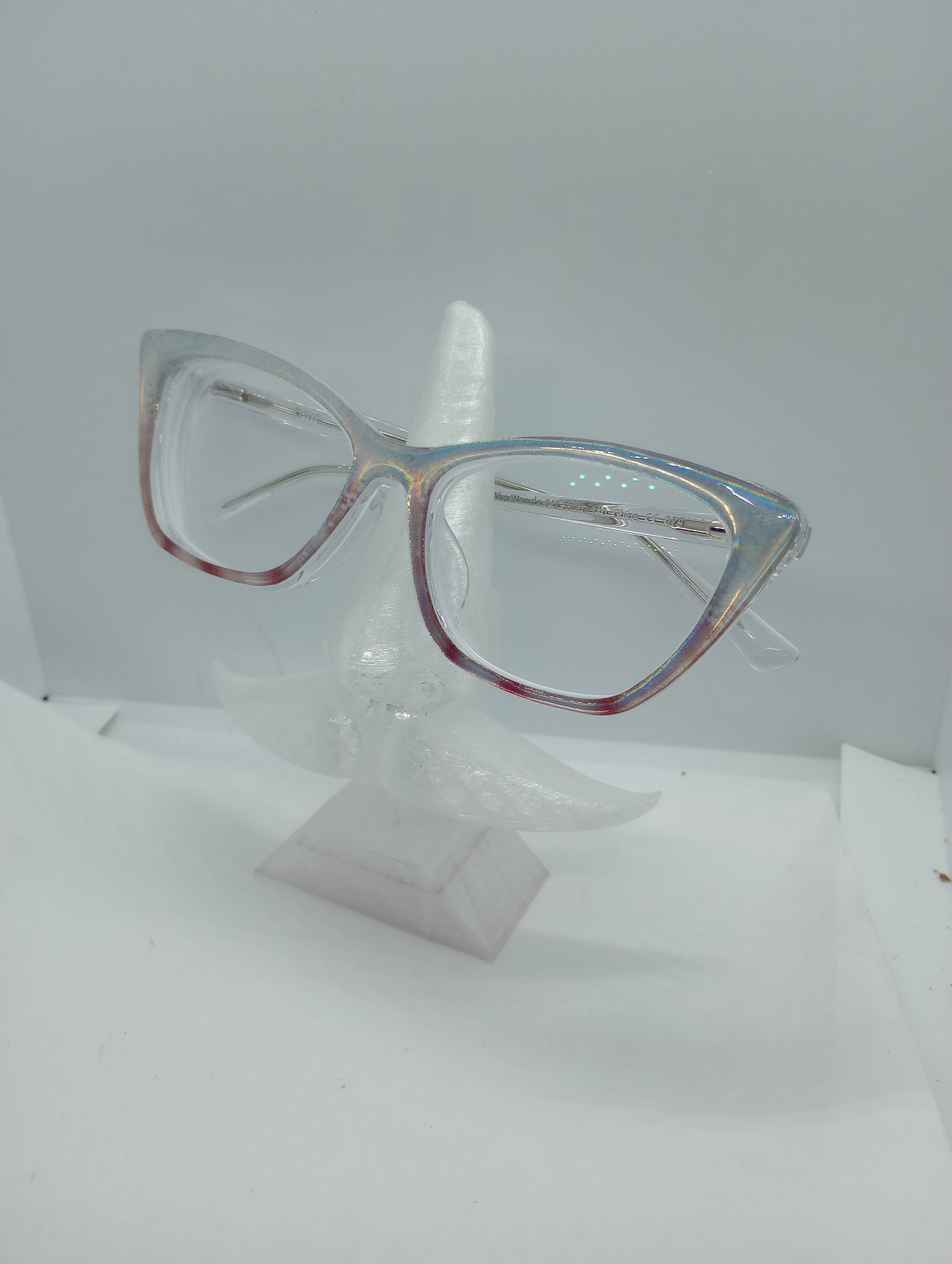 Holographic glitter split pink design topper. Can be done in any topper style